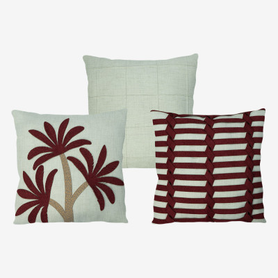 24819 - 2559  - Trio Promocional Macaé - Marfim | Marsala Capa (sem enchimento)